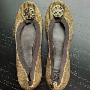 Tory Burch Gold Metallic Flats